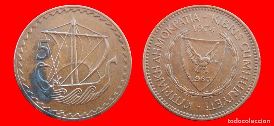Monedas antiguas de Europa: 5 MILS 1974 CHIPRE-151084
