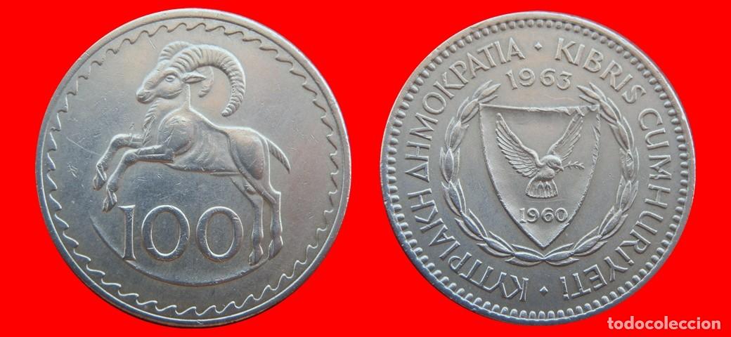 Monedas antiguas de Europa: 100 MILS 1963 CHIPRE-151090