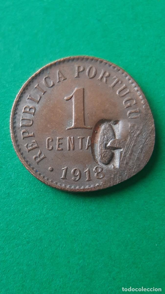 Monedas antiguas de Europa: (PORTUGAL-RESELLADO)(1818)(BRONCE) 1 CENTAVO CON RESELLO (G)