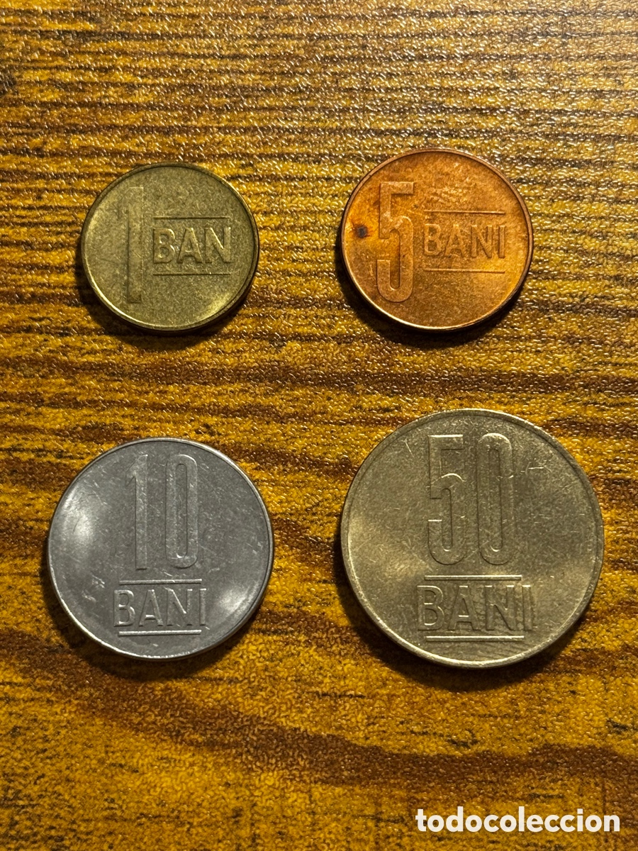 Monedas antiguas de Europa: Lote de 4 monedas de Rumania