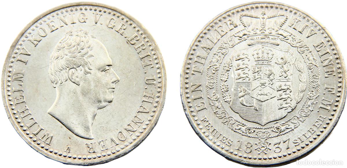 Monedas antiguas de Europa: Germany States Kingdom of Hannover Wilhelm IV 1837 A 1 Thaler