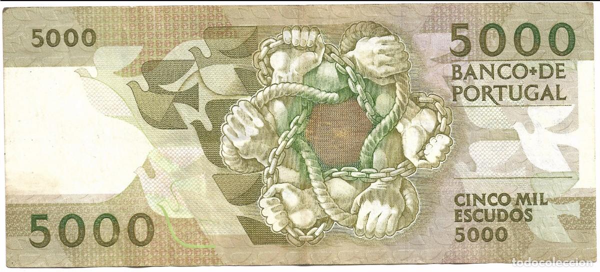 Monedas antiguas de Europa: Billete de 5000 Escudos Portugal 1988 &ndash; Antero de Quental (Chapa 2A)