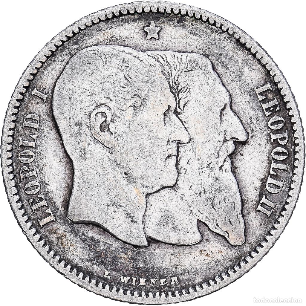 Monedas antiguas de Europa: [#1167885] B&eacute;lgica, Leopold II, Franc, 1880, Plata, BC+, KM:38