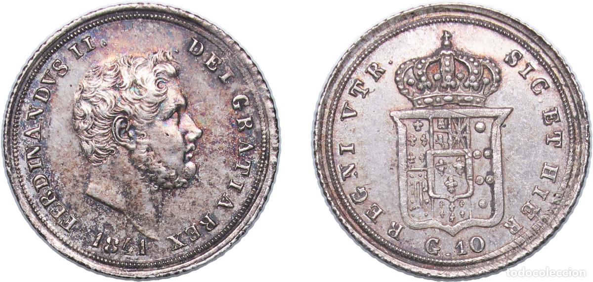 Monedas antiguas de Europa: Italy Kingdom of the Two Sicilies Italian states 1841 10 Grana - Ferdinando II Silver (.833) 2.31g