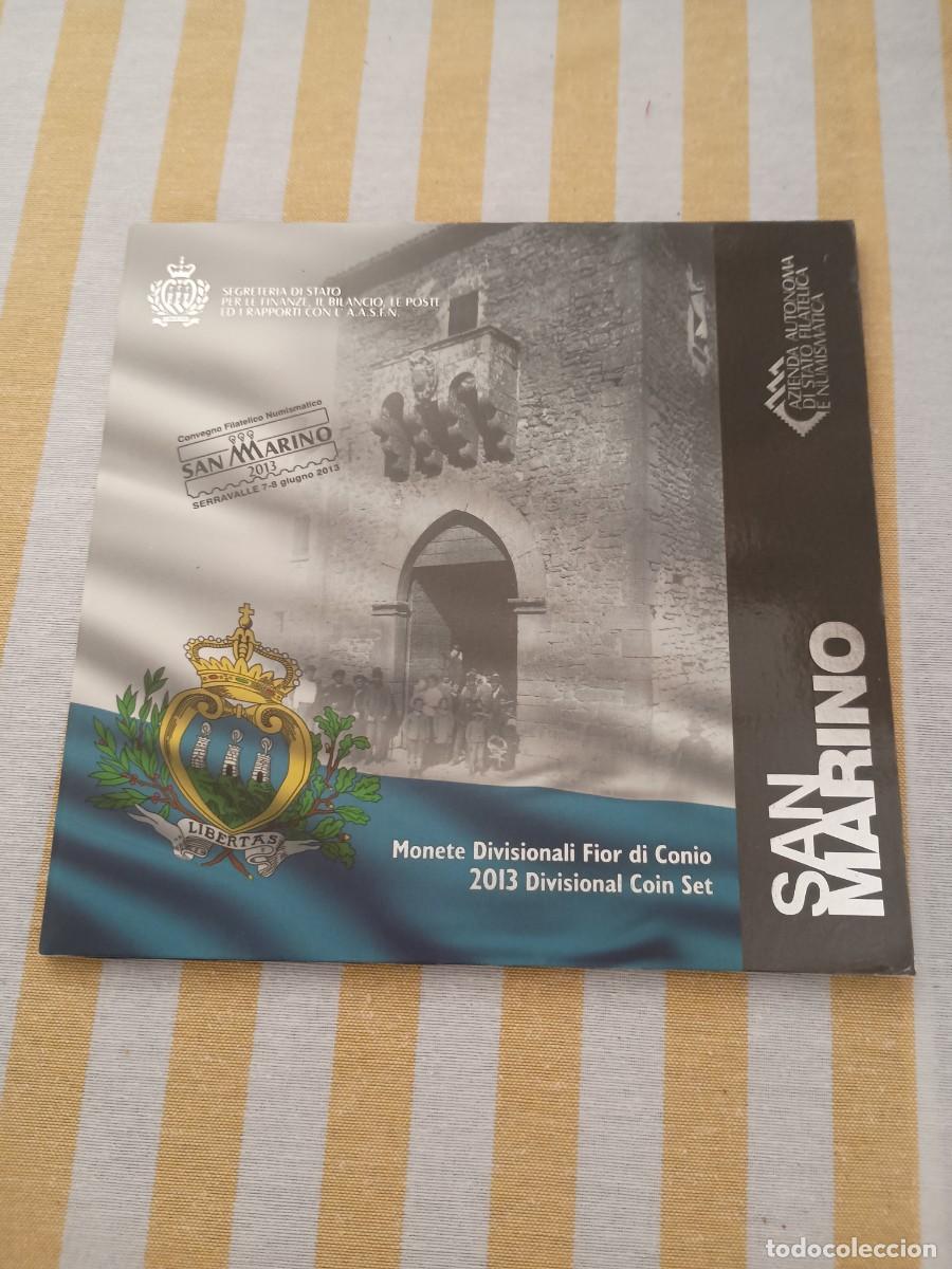Monedas antiguas de Europa: San Marino a&ntilde;o 2013 cartera 8 monedas 1 c&eacute;ntimo a 2 euros &euro; divisional