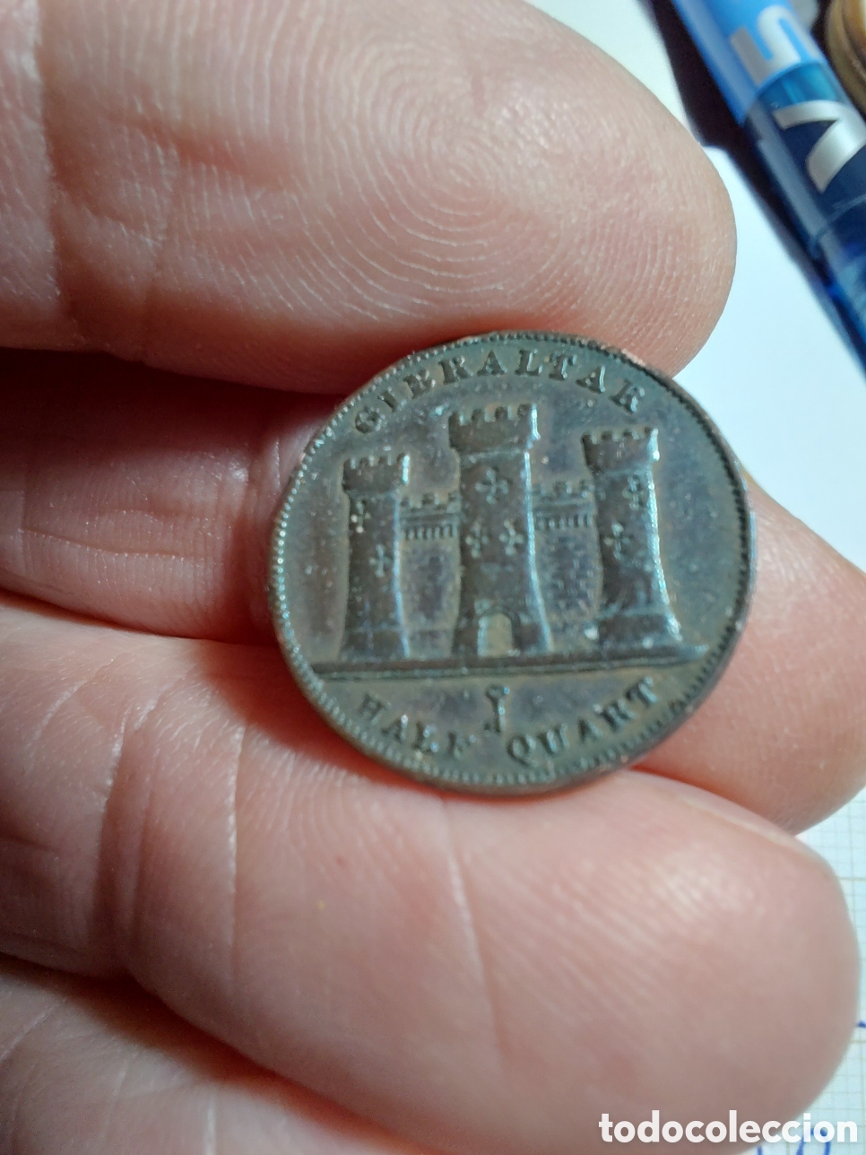 Monedas antiguas de Europa: Moneda de gibraltar de cobre - Foto 4