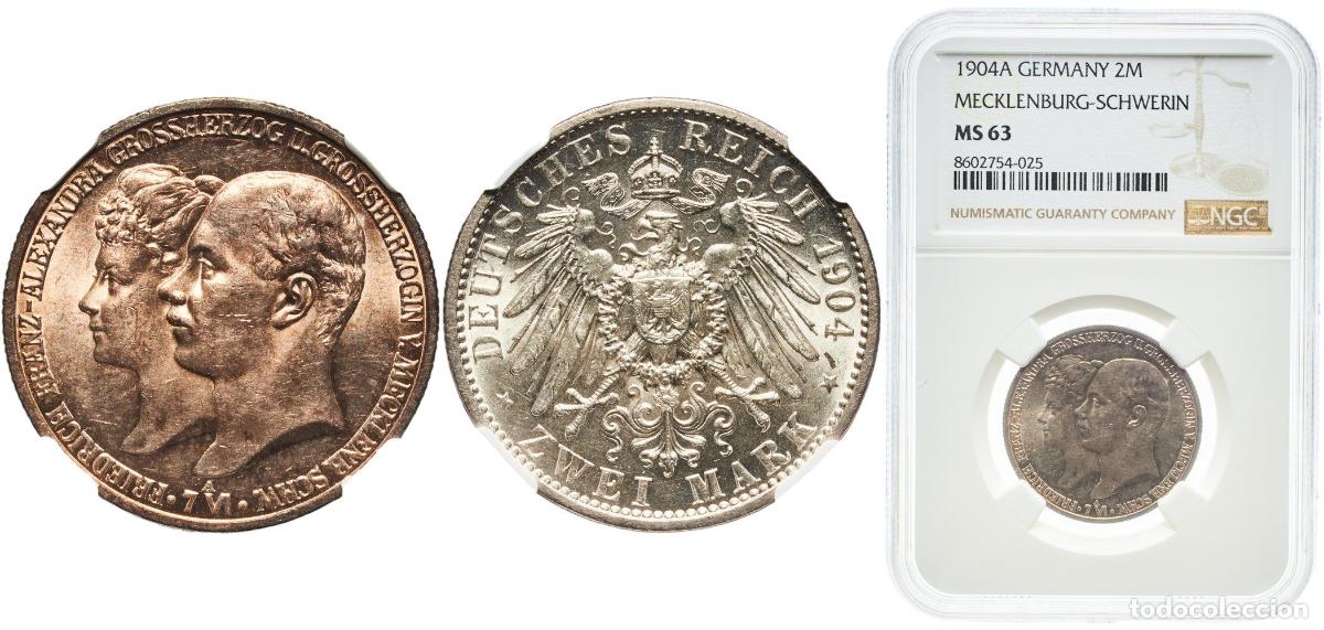 Monedas antiguas de Europa: Germany Grand duchy of Mecklenburg-Schwerin Second Empire 1904 A 2 Mark - Frederick Francis IV (Wed