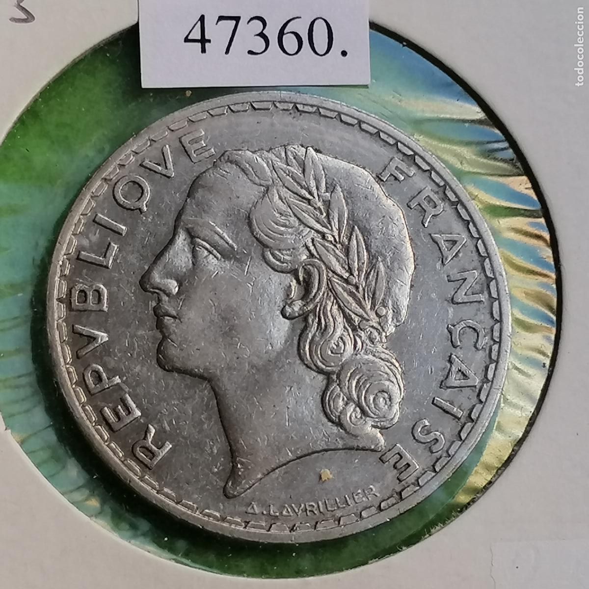 Monedas antiguas de Europa: Francia 5 francos 1933, tipo Lavrillier