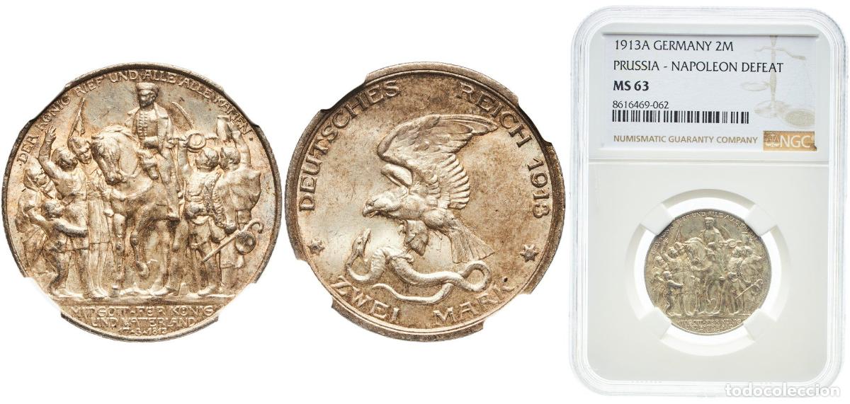 Monedas antiguas de Europa: Germany Kingdom of Prussia Second Empire 1913 2 Mark - Wilhelm II (Declaration of war against Napol