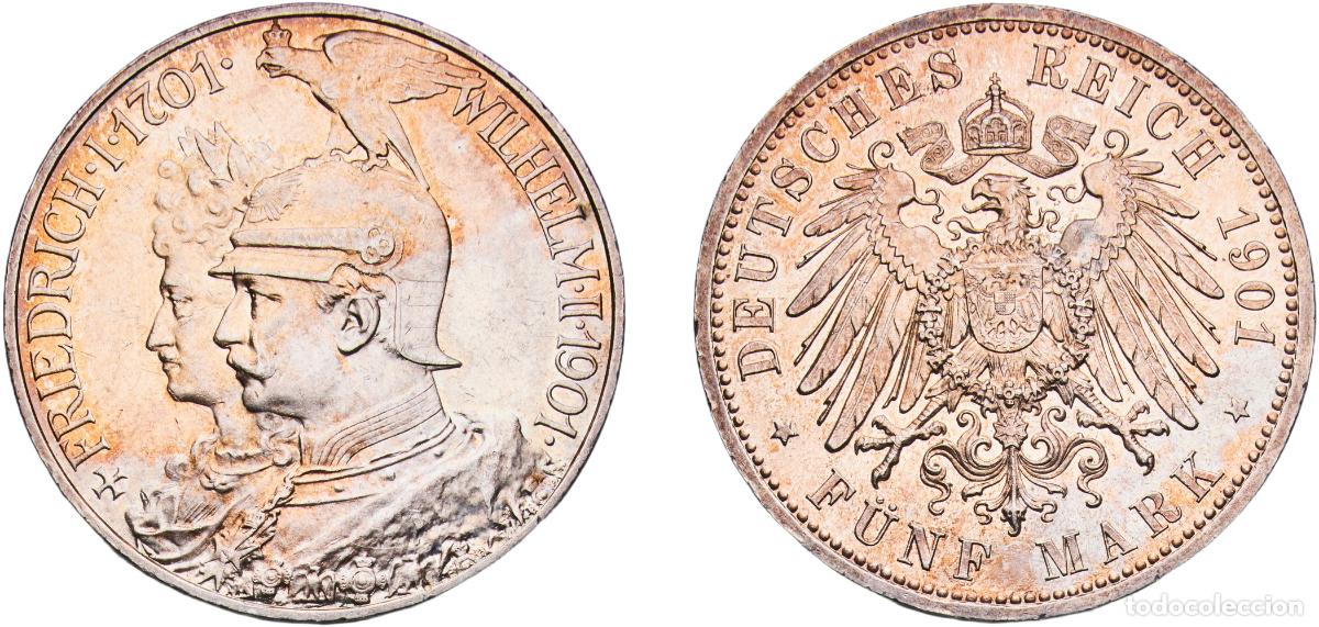 Monedas antiguas de Europa: Germany Kingdom of Prussia Kingdom of Prussia Second Empire 1901 A 5 Mark - William II (Kingdom of