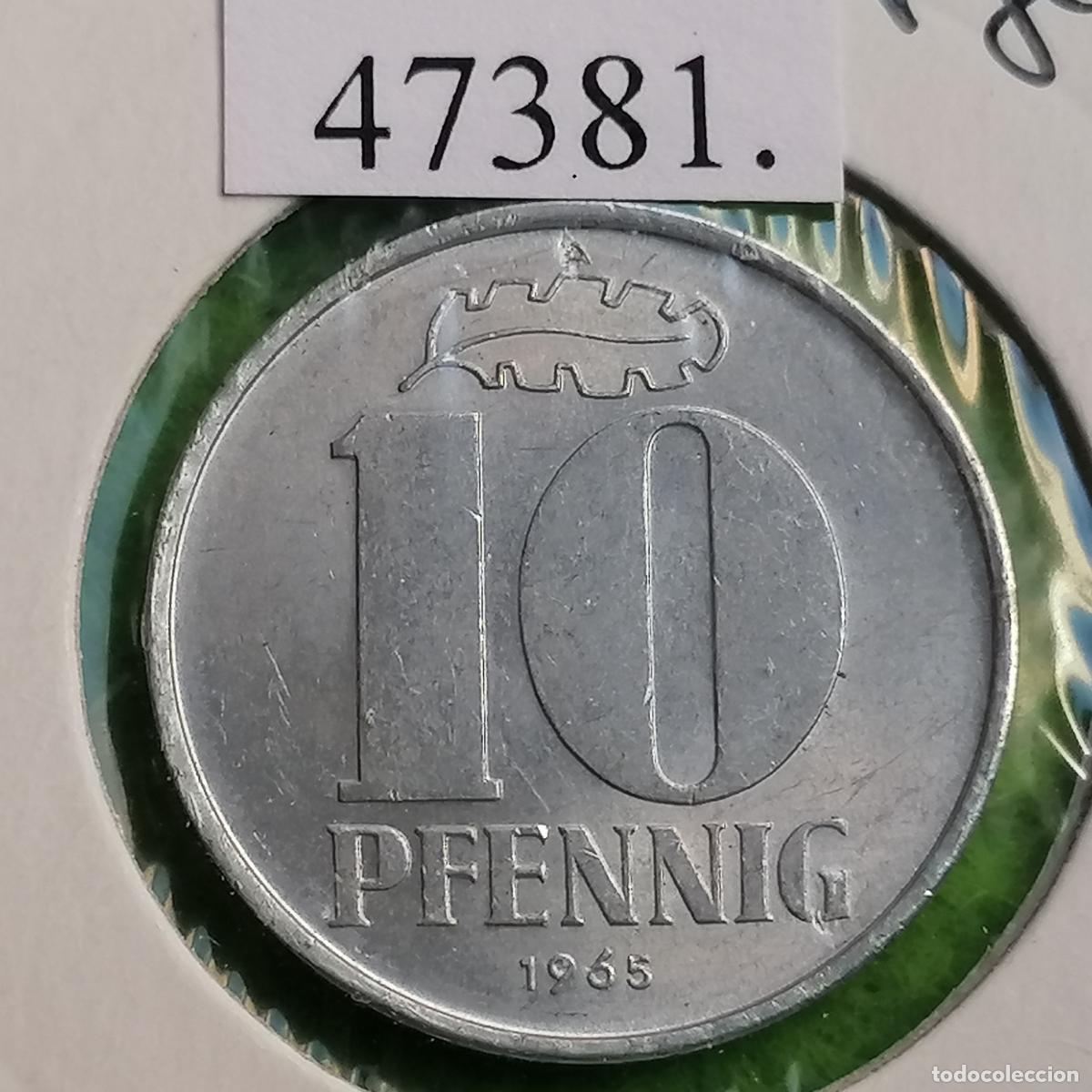Monedas antiguas de Europa: Alemania Comunista, 10 pfennig 1965 A , DDR, RDA