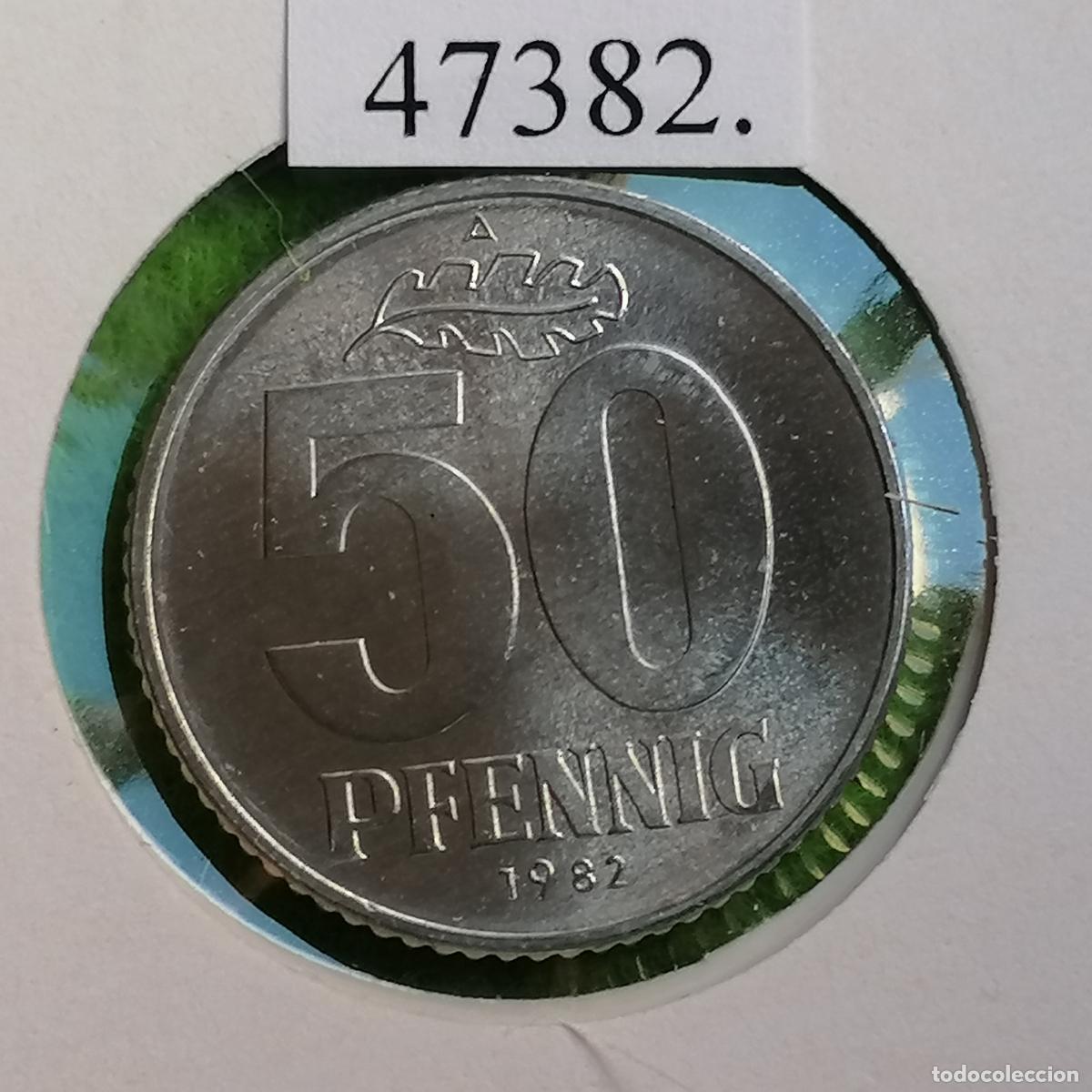 Monedas antiguas de Europa: Alemania Comunista, 50 pfennig 1982 A , DDR, RDA