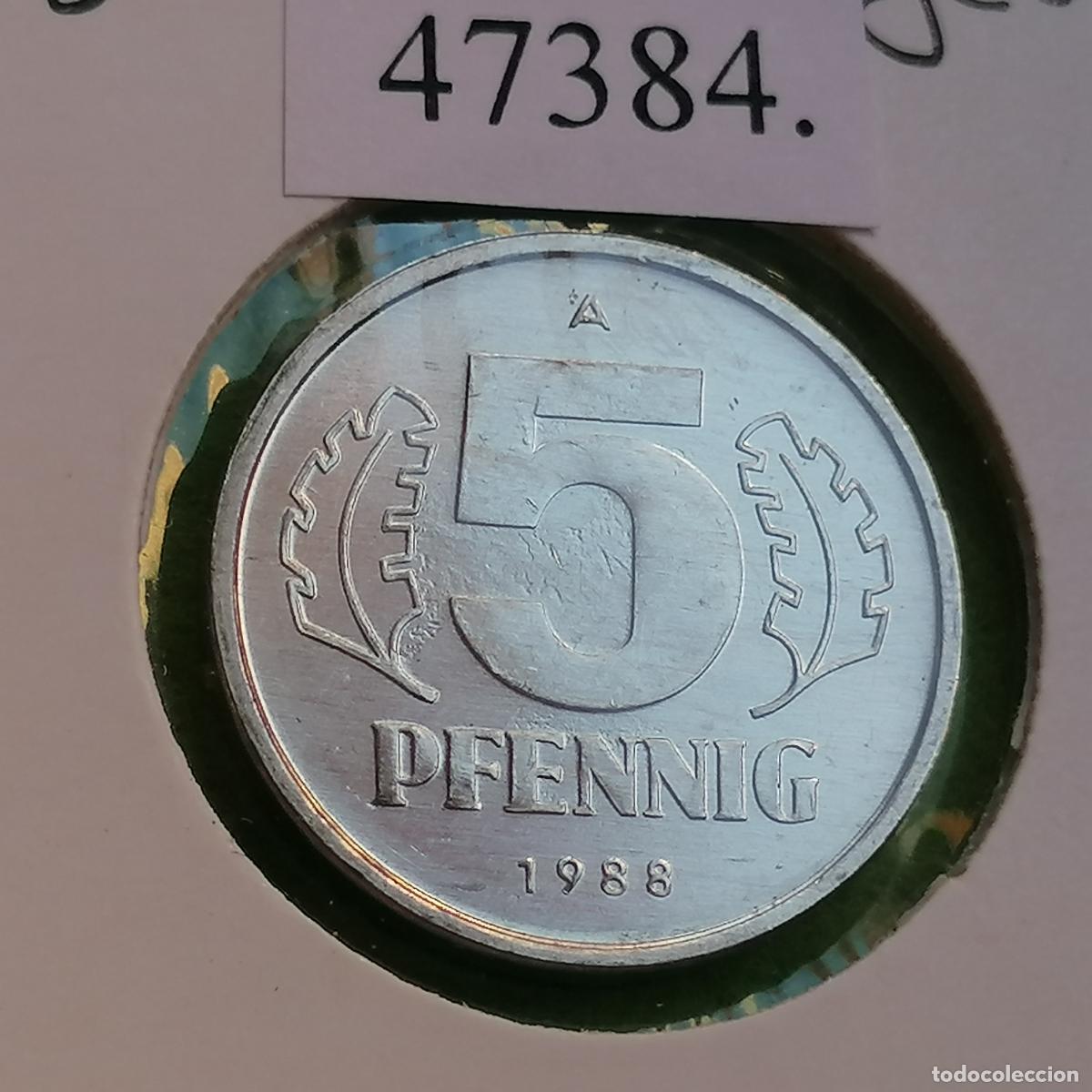 Monedas antiguas de Europa: Alemania Comunista, 5 pfennig 1984 A , DDR, RDA