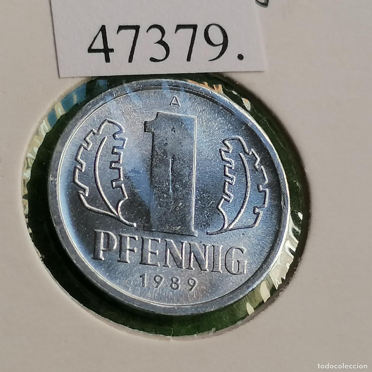 Monedas antiguas de Europa: Alemania Comunista, 1 pfennig 1989 A , DDR, RDA