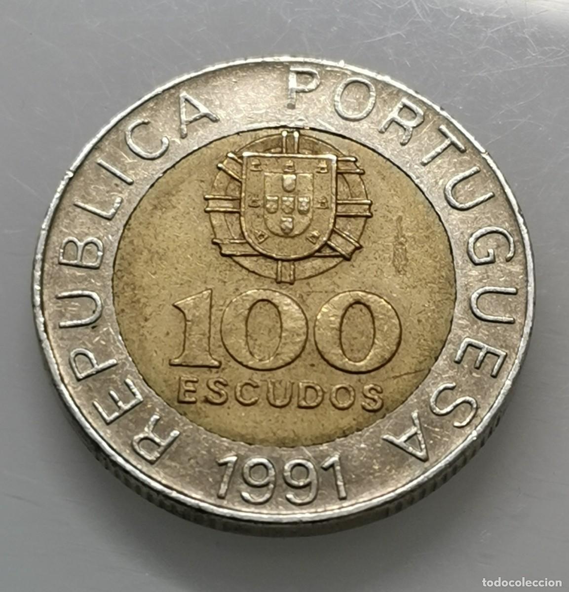 Monedas antiguas de Europa: PORTUGAL REP&Uacute;BLICA - 100 ESCUDOS - 1991.