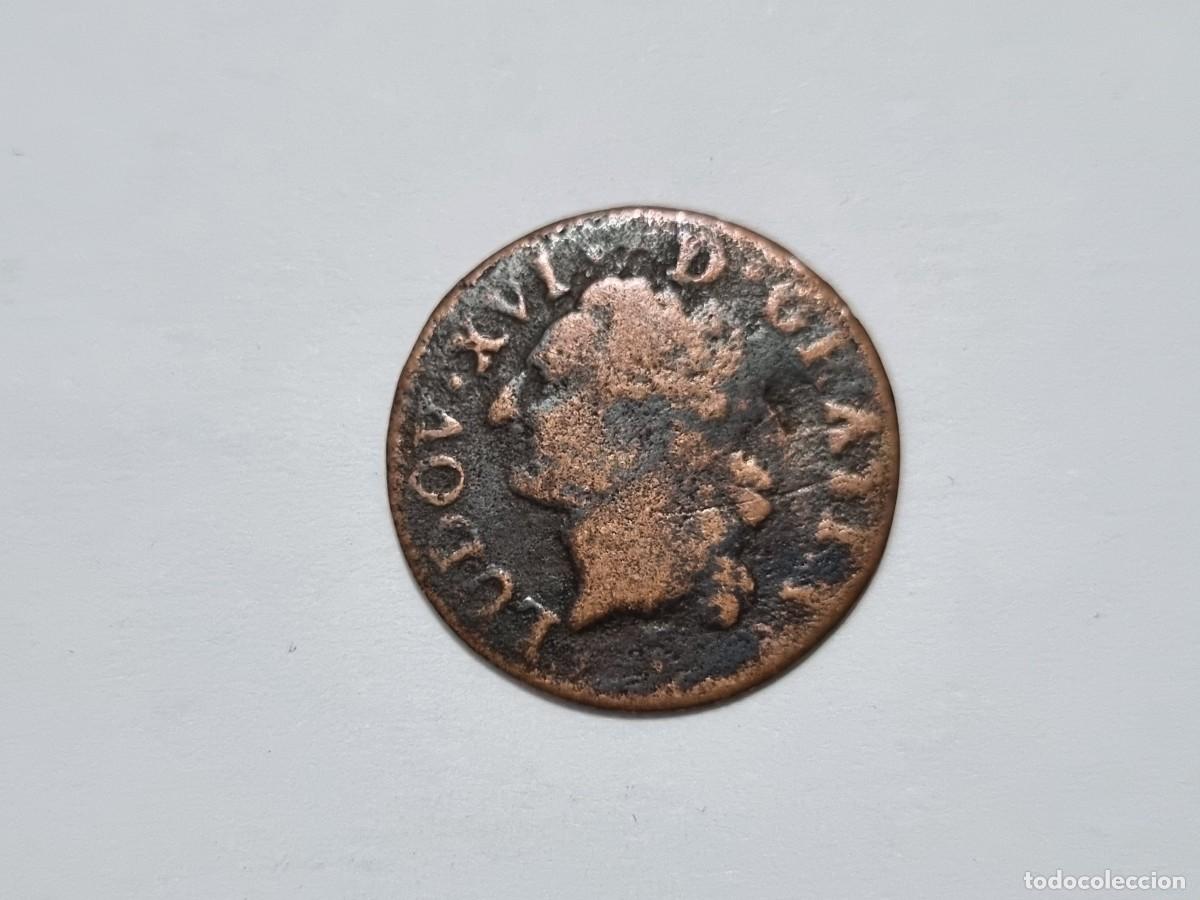 Monedas antiguas de Europa: Rara Dificil Moneda Francesa 1 Liard 1791-K Francia Luis XVI Cobre Coleccionista