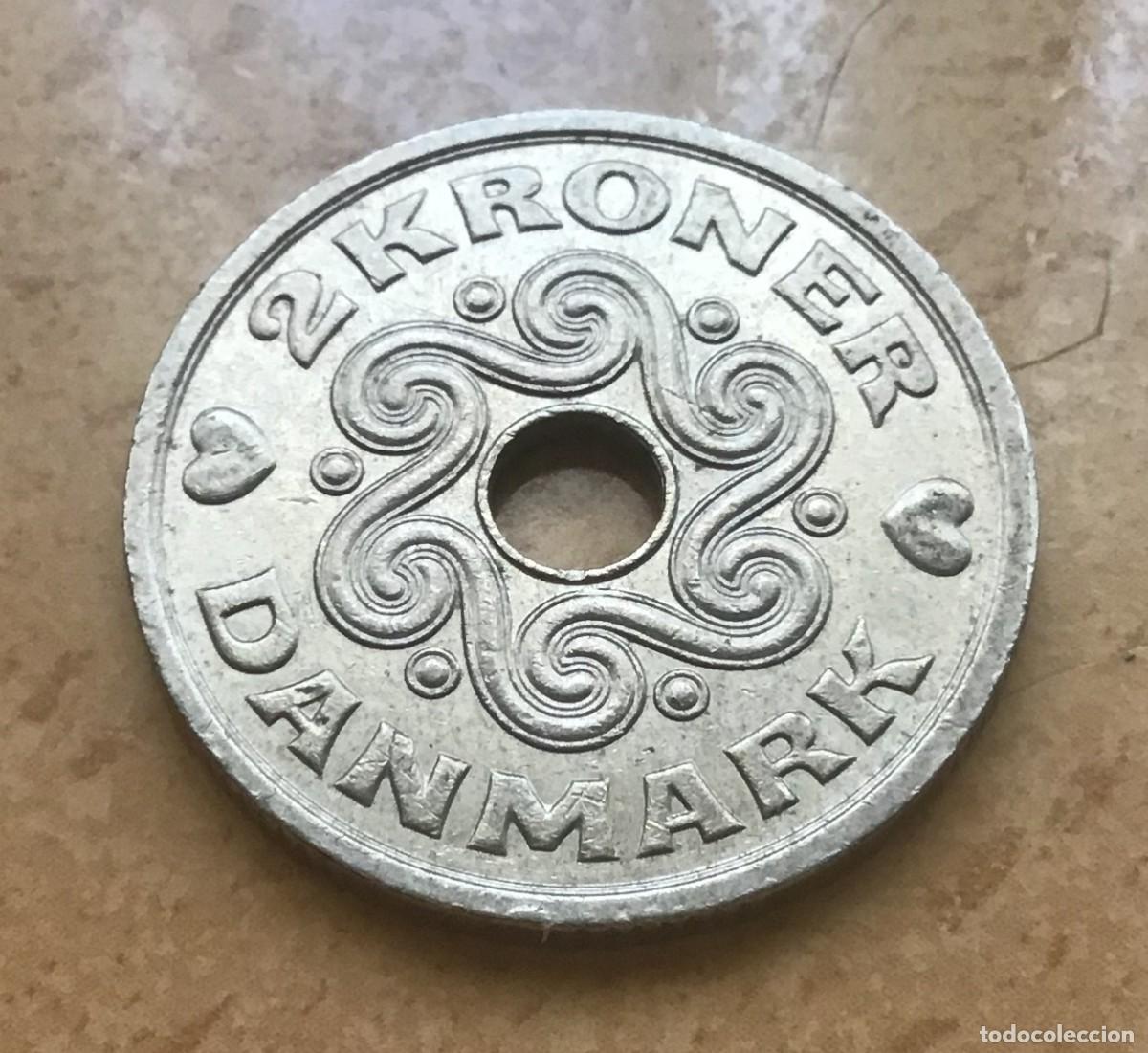 Monedas antiguas de Europa: 2 coronas de Dinamarca. A&ntilde;o 1997