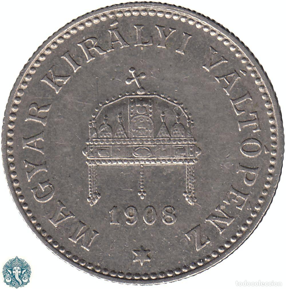 Monedas antiguas de Europa: HUNGR&Iacute;A 20 Filler 1908 Francisco Jos&eacute; I KM#483