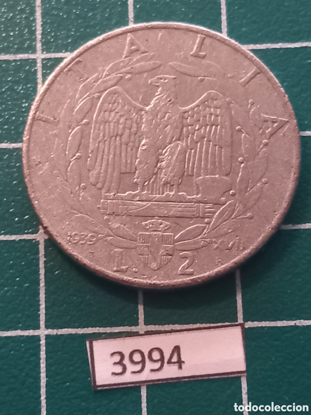 Monedas antiguas de Europa: Italia dos liras 1939
