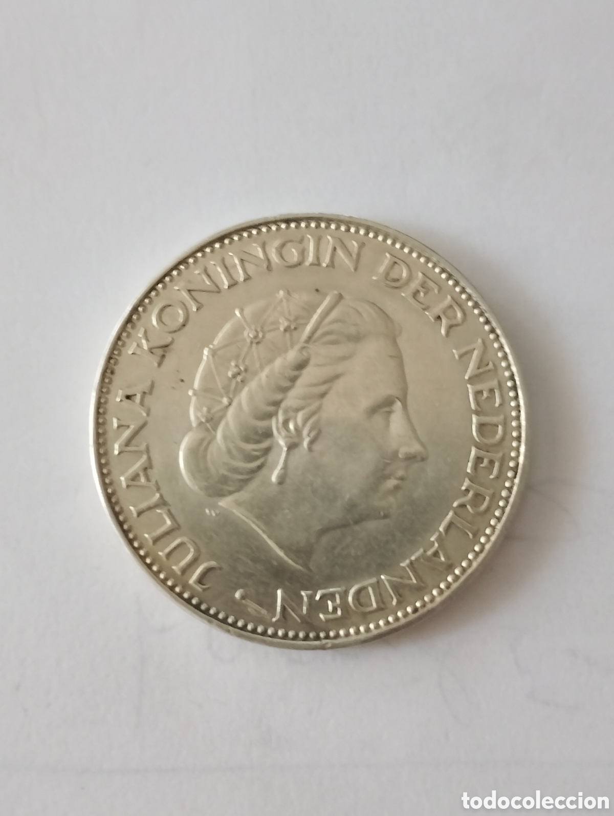 Monedas antiguas de Europa: 1 moneda de 2 1/2 golden de plata 1961 de la reina Juliana de Holanda