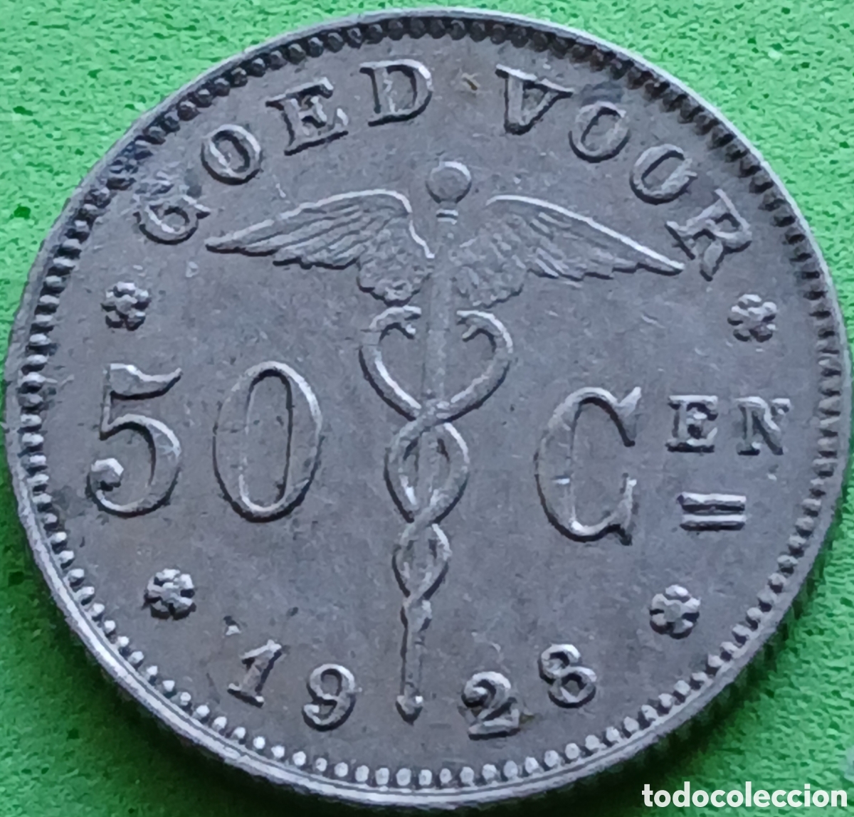 Monedas antiguas de Europa: B&eacute;lgica 50 c&eacute;ntimos 1928 km#88 Belgie