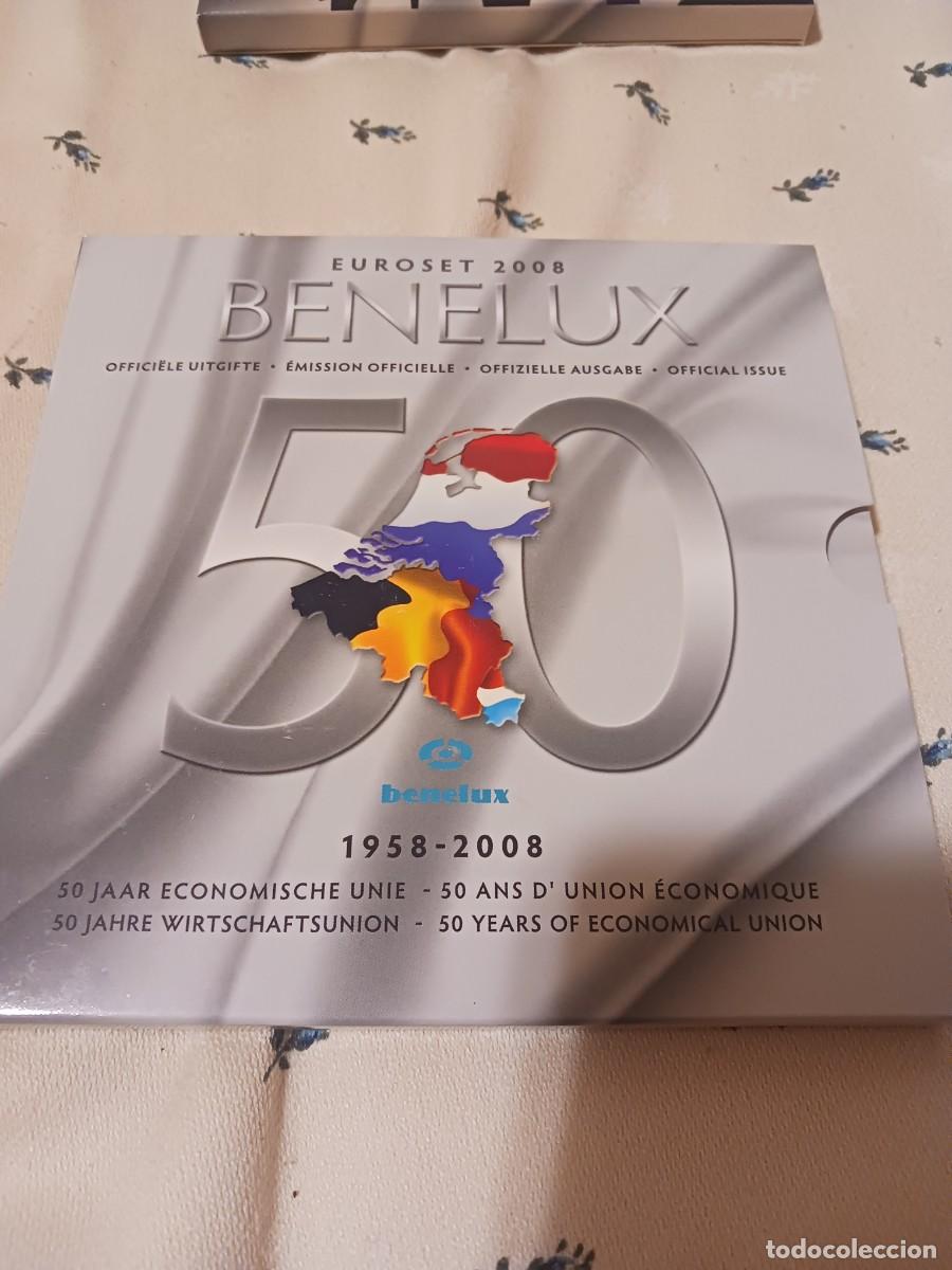 Monedas antiguas de Europa: Cartera Euroset Benelux 2008 8 valores 1 c&eacute;ntimo a 2 euros &euro; / Set B&eacute;lgica Holanda Luxemburgo