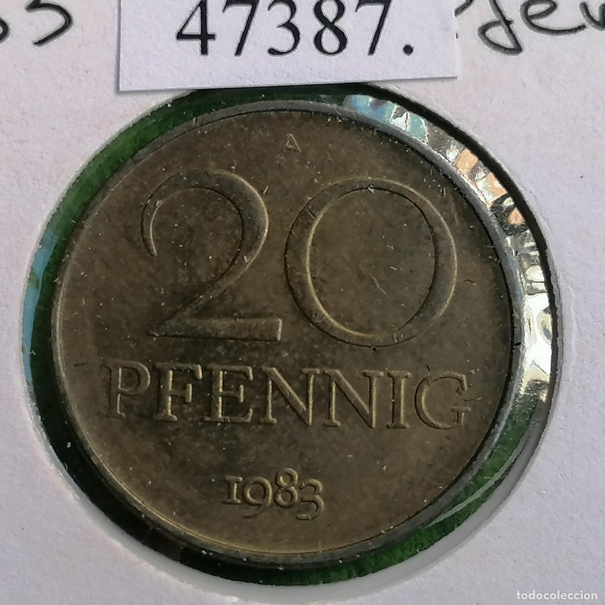 Monedas antiguas de Europa: ALEMANIA COMUNISTA 20 pfennig 1983 A, RDA , DDR