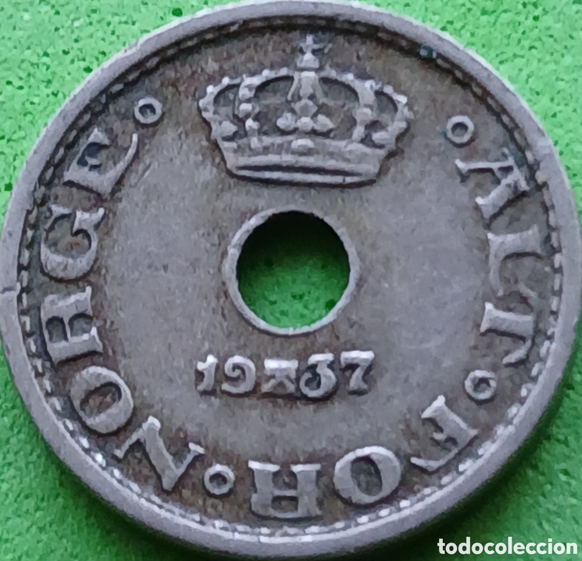 Monedas antiguas de Europa: Noruega 10 ore 1937 km#383