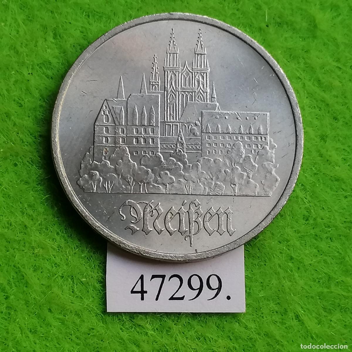 Monedas antiguas de Europa: ALEMANIA COMUNISTA RDA ; DDR 5 marcos 1972 A Meissen