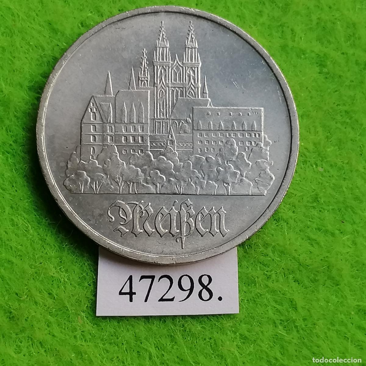 Monedas antiguas de Europa: ALEMANIA COMUNISTA RDA ; DDR 5 marcos 1972 A Meissen
