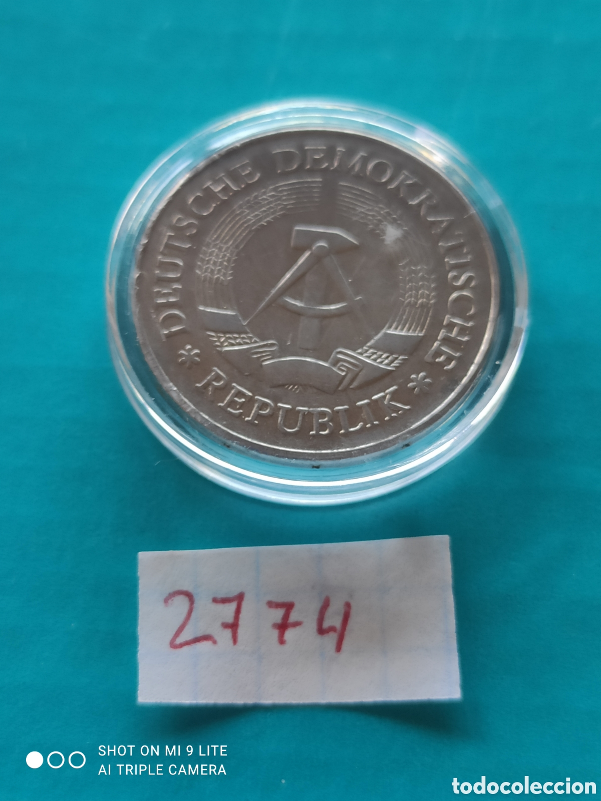 Monedas antiguas de Europa: 1 marco de DDR a&ntilde;o 1977