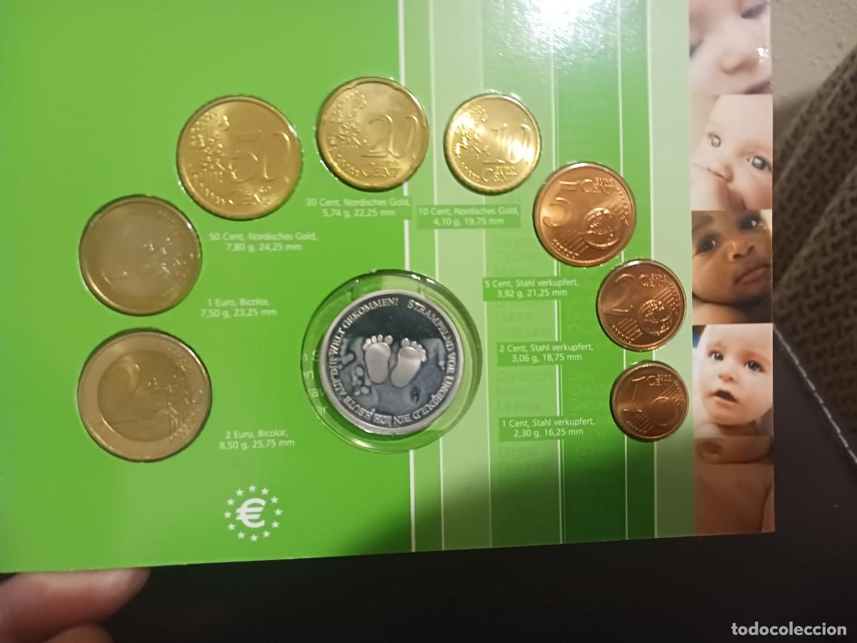 Monedas antiguas de Europa: Alemania a&ntilde;o 2004 Baby-set 8 monedas 1 c&eacute;ntimo 2 euros + medalla