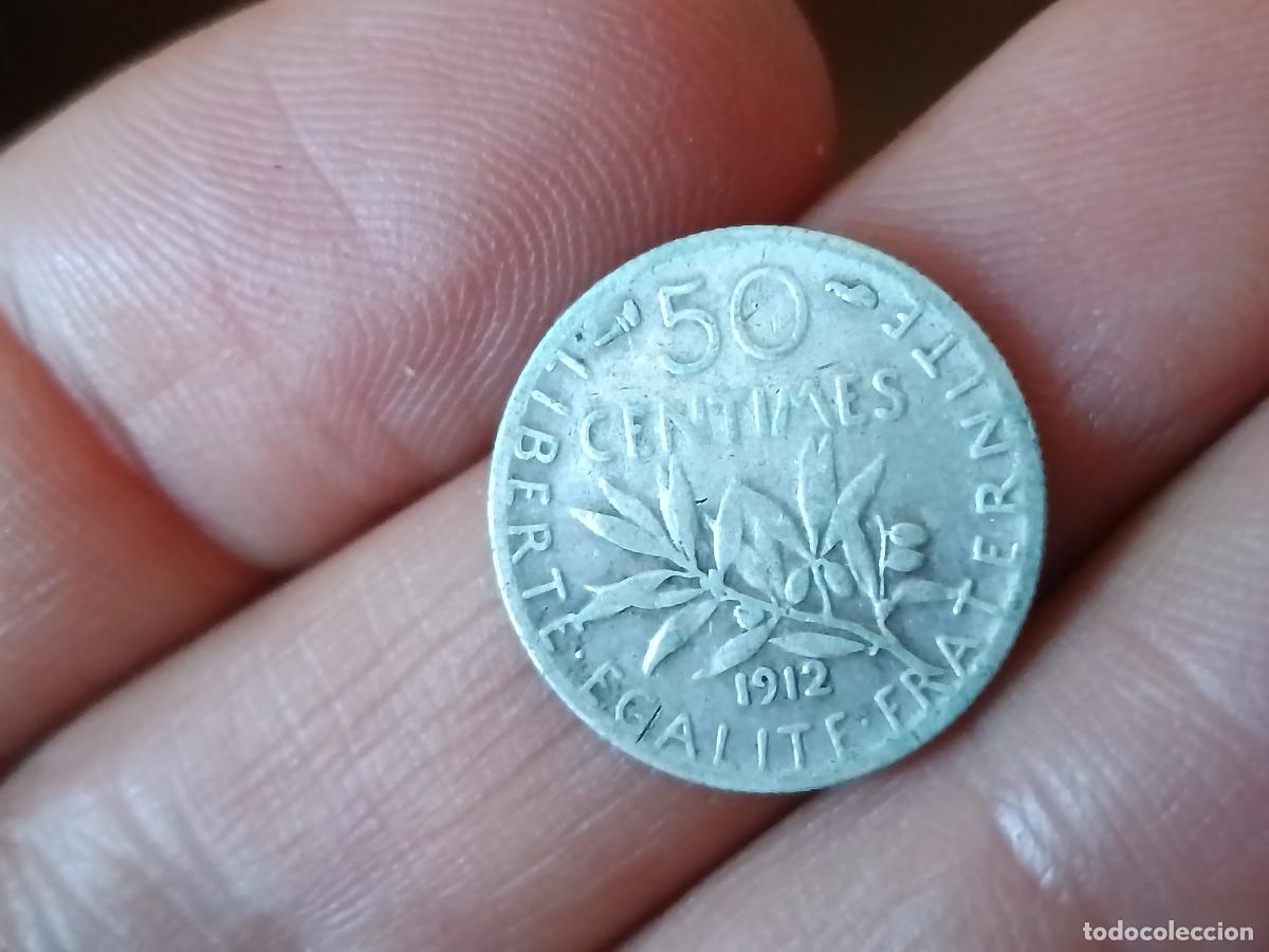 Monedas antiguas de Europa: Francia. 50 centimes de plata de 1912