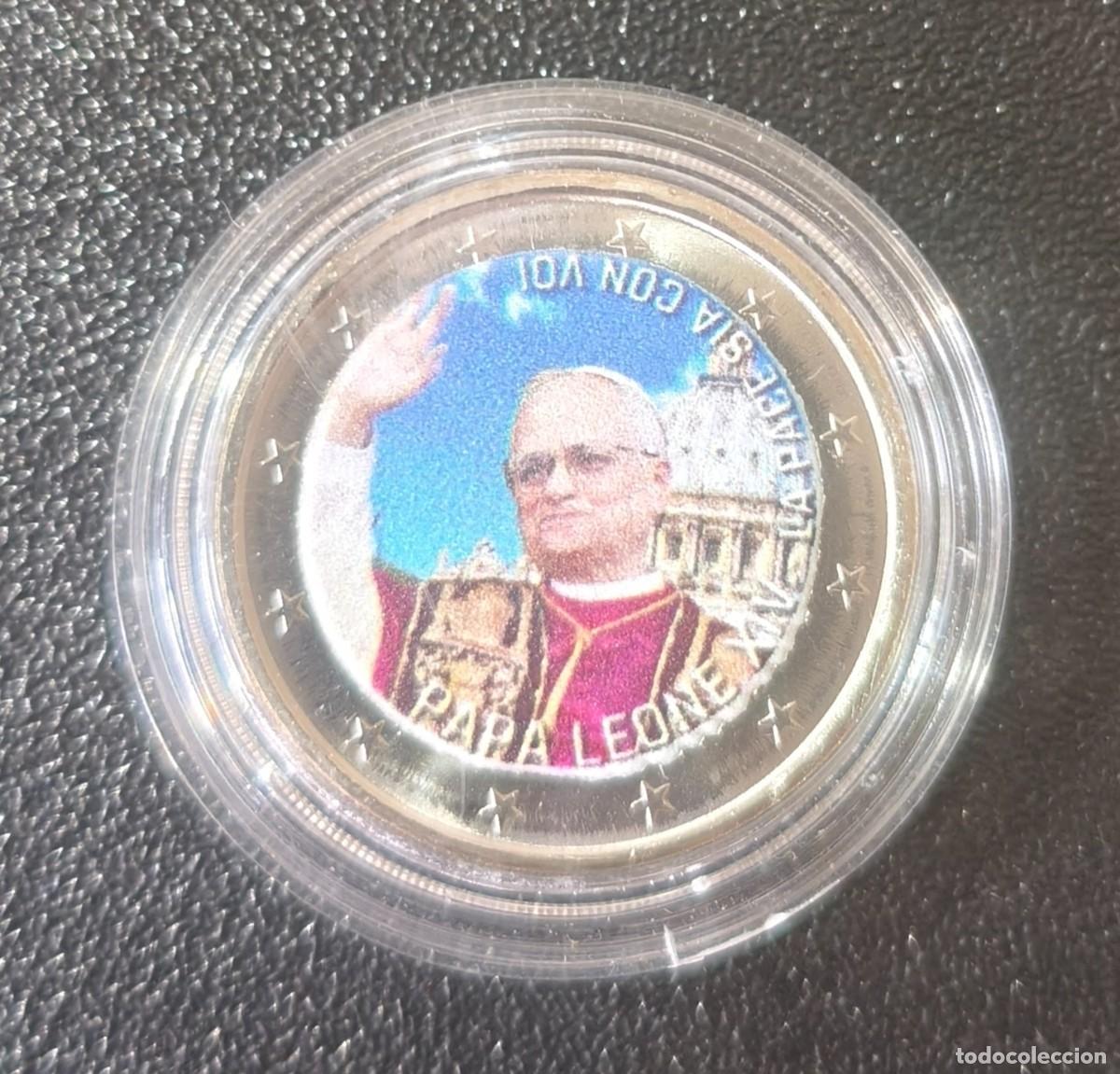 Monedas antiguas de Europa: Francia 2 Euro Color Papa Leone XIV (SC)