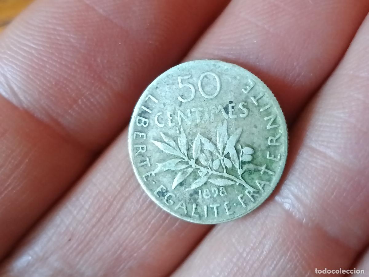 Monedas antiguas de Europa: Francia. 50 centimes de plata de 1898