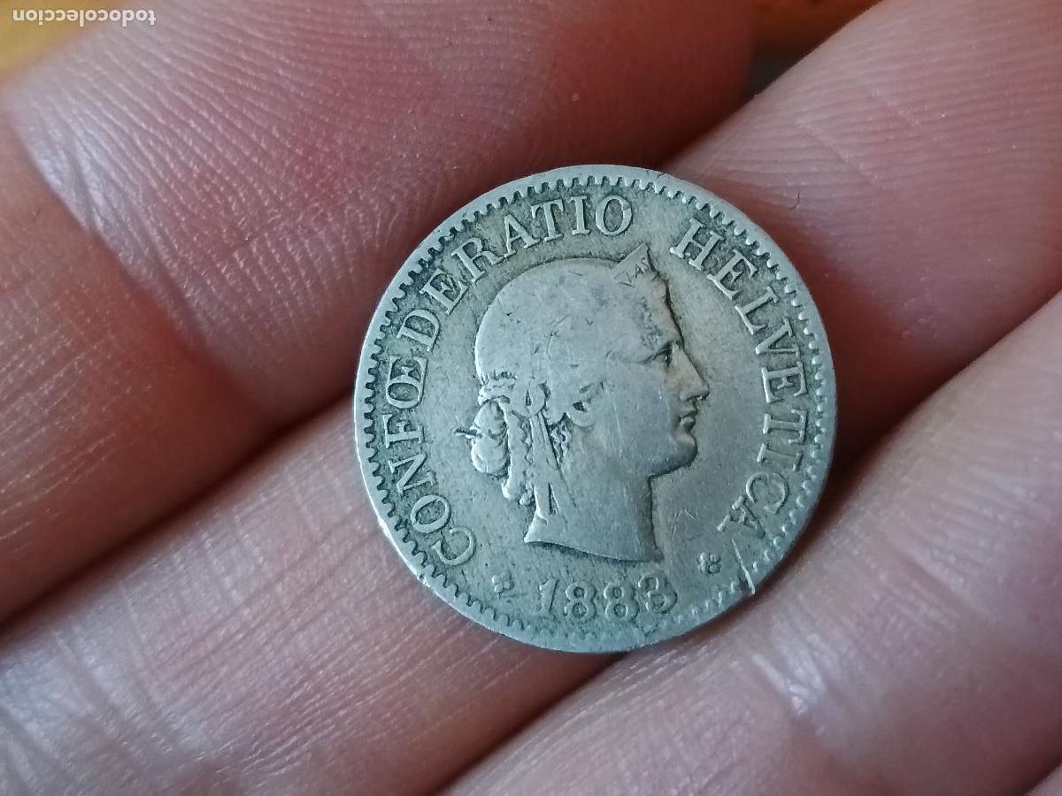 Monedas antiguas de Europa: SUIZA 10 RAPPEN 1883