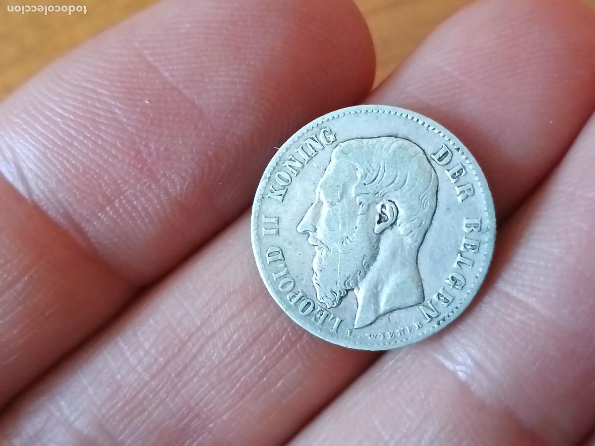 Monedas antiguas de Europa: B&eacute;lgica. Buen 50 centimes de plata de 1886
