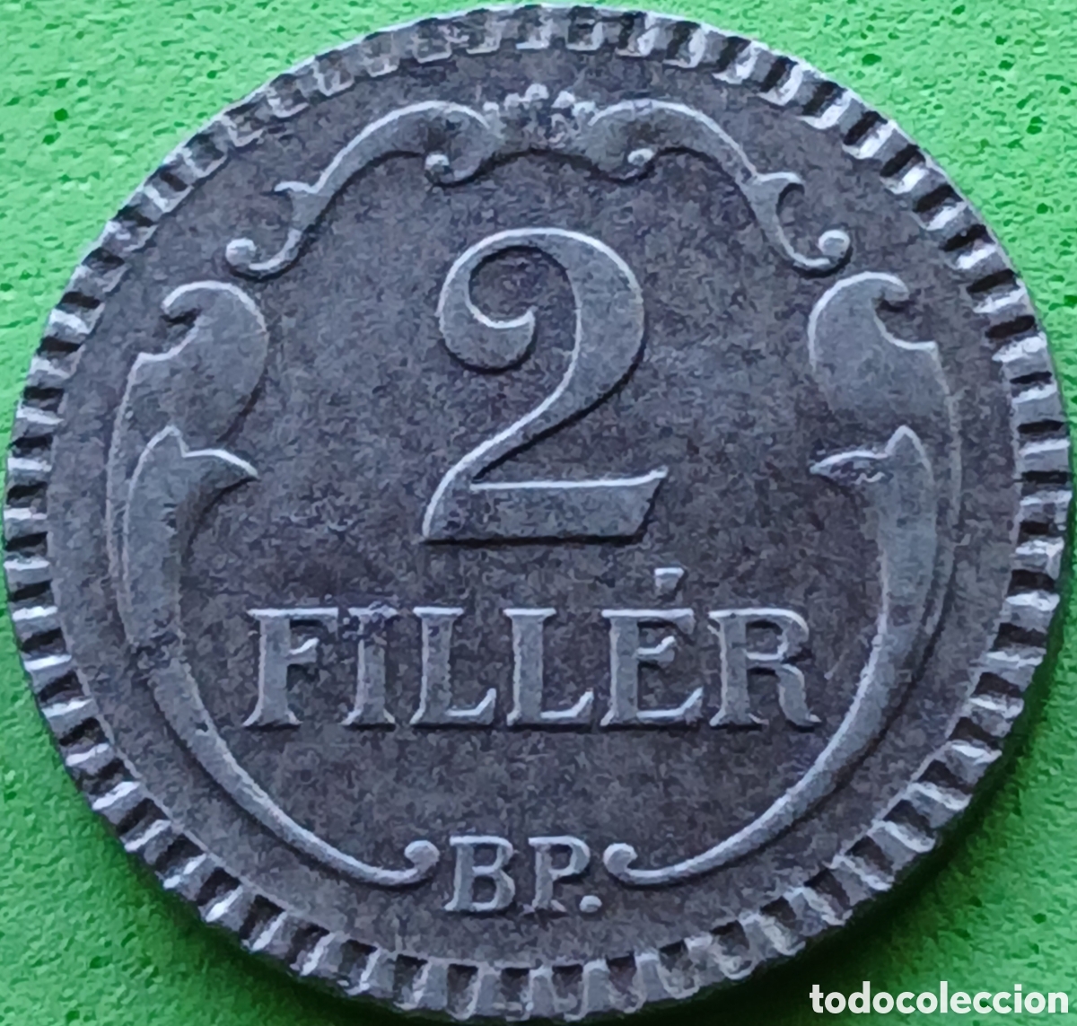 Monedas antiguas de Europa: Hungr&iacute;a 2 filler 1940 km#518 borde moldeado
