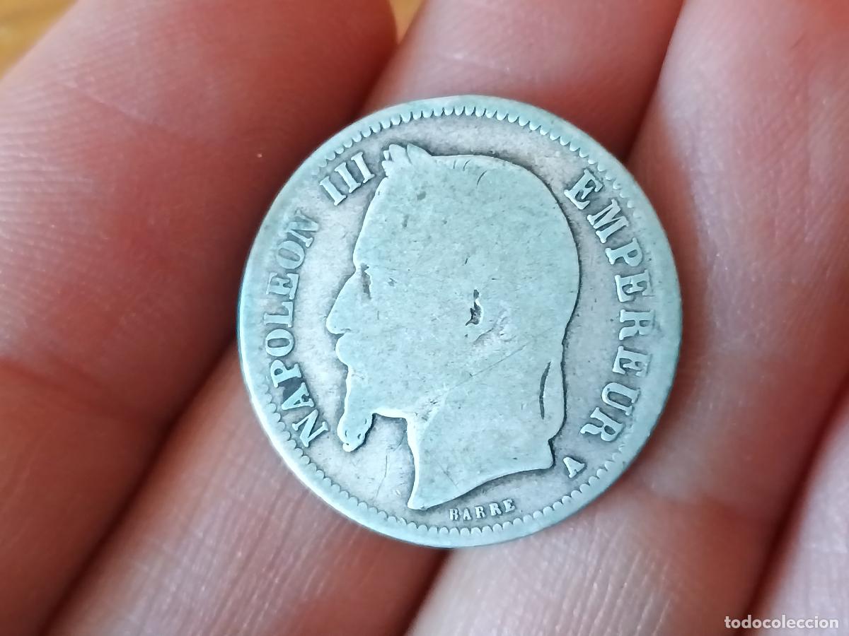 Monedas antiguas de Europa: Francia. 1 franco de plata de 1868