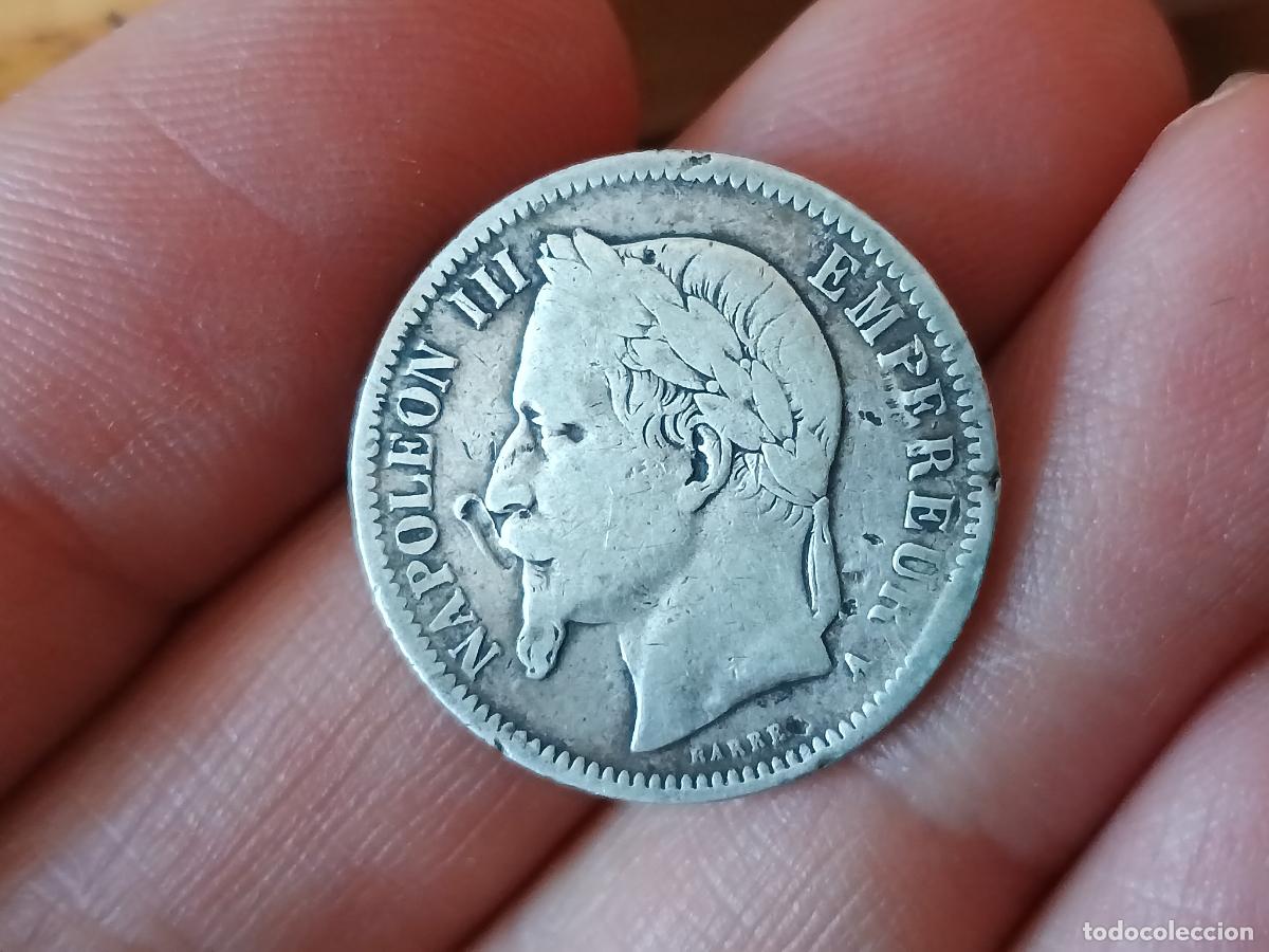 Monedas antiguas de Europa: Francia. 1 franco de plata de 1866