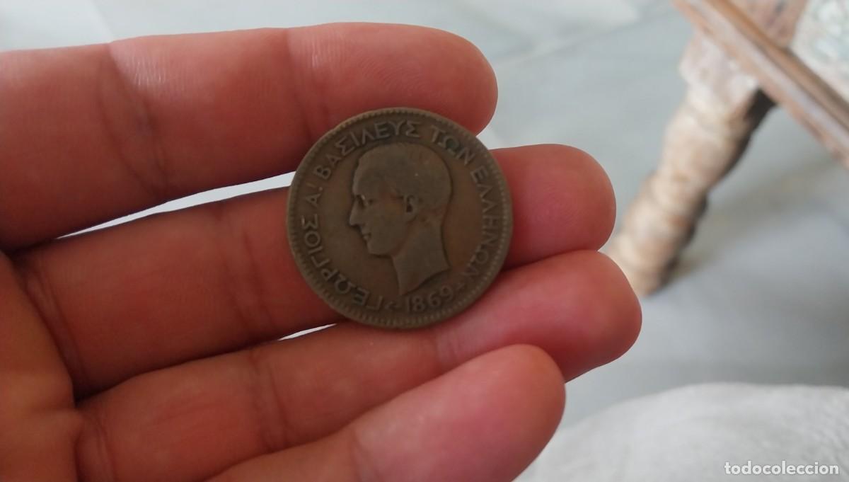 Monedas antiguas de Europa: GRECIA 10 LEPTA 1869