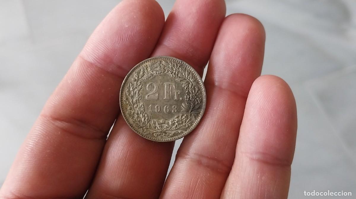 Monedas antiguas de Europa: SUIZA 2 FRANCOS 1963 PLATA