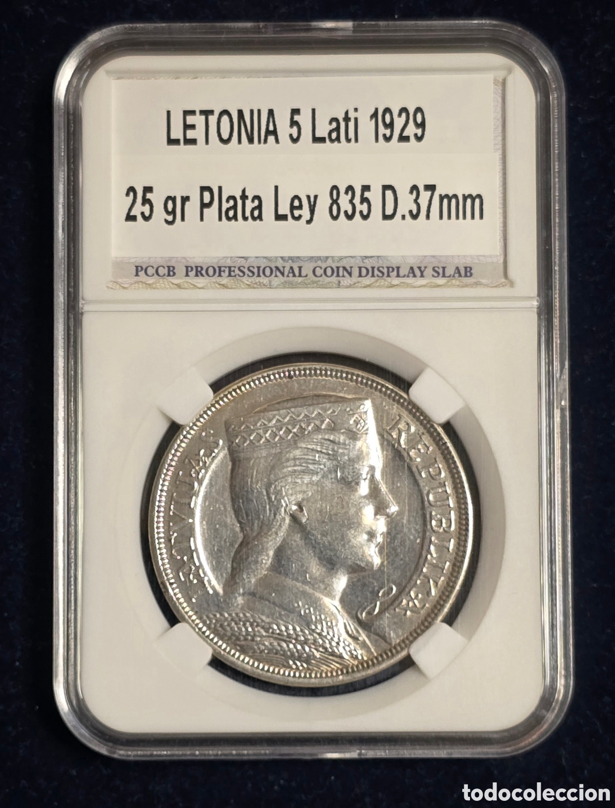 Monedas antiguas de Europa: Letonia 5 Lati de Plata de 1929
