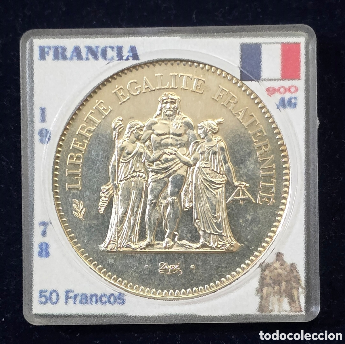 Monedas antiguas de Europa: Francia 50 Francos de Plata de 1978 Hercules