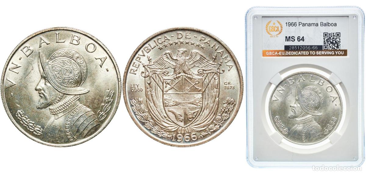 Monedas antiguas de Europa: Panama Republic 1966 1 Balboa Silver (.900) (Copper .100) Royal Mint (Tower Hill) (240000) 26.73g G