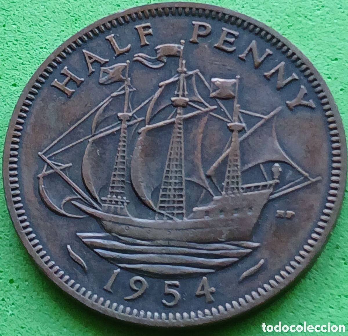 Monedas antiguas de Europa: Reino Unido half penny 1954 km#896