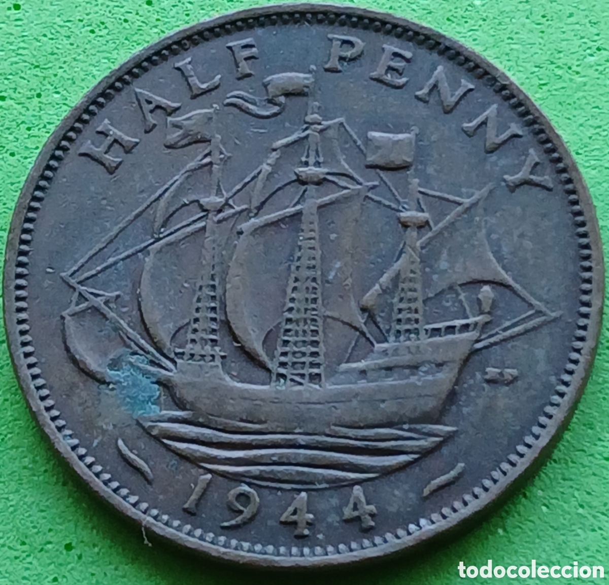 Monedas antiguas de Europa: Reino Unido half penny 1944 km#844