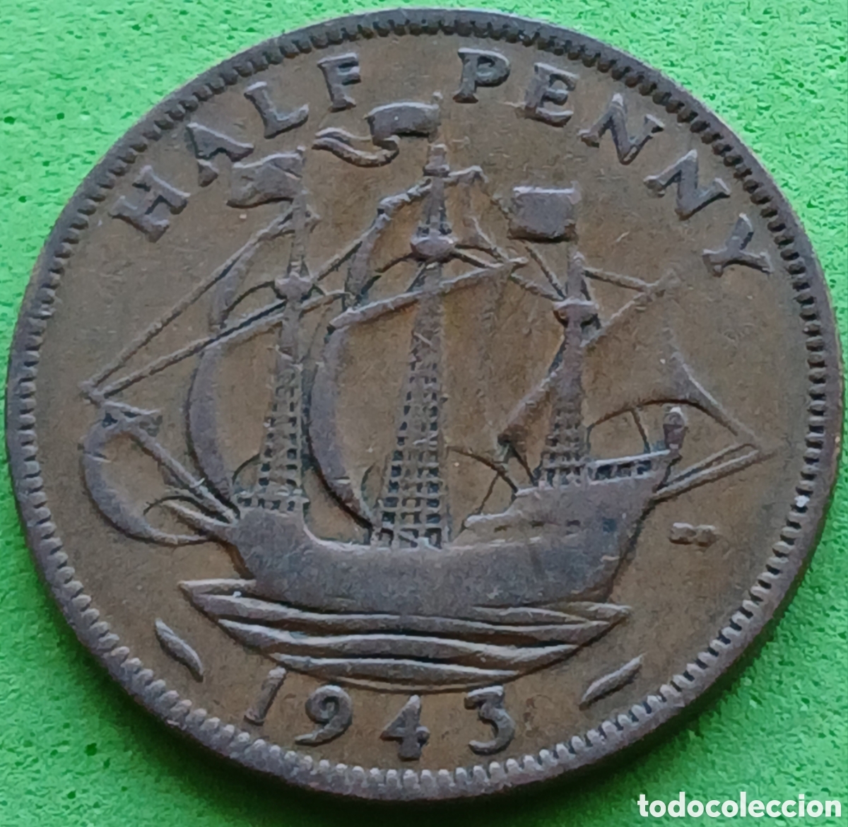 Monedas antiguas de Europa: Reino Unido half penny 1943 km#844