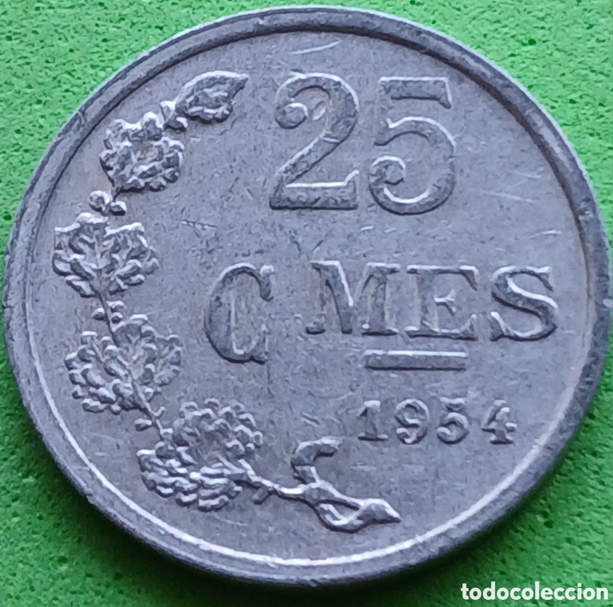 Monedas antiguas de Europa: Luxemburgo 25 c&eacute;ntimos 1954 km#45a
