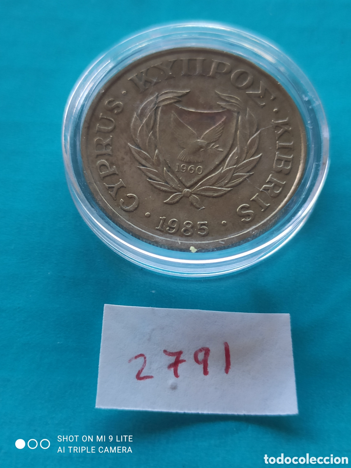 Monedas antiguas de Europa: 10 c&eacute;ntimos chipriotas a&ntilde;o 1985